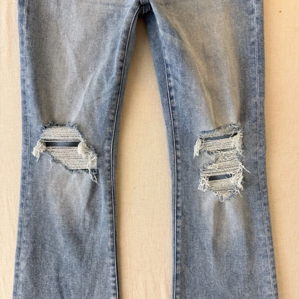 Buckle Black Fit No. 53 Distressed Flare Leg Jeans Womens 27x30 Light Blue